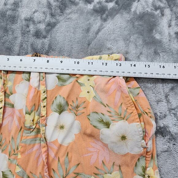Vintage Jaclyn Smith Pants Womens M Orange Pink Yellow Floral Rayon Capri Flowy - Picture 7 of 11